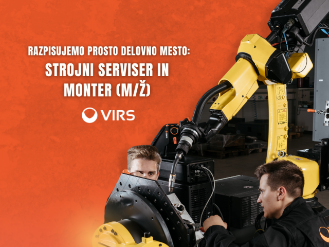 Razpisujemo prosto delovno mesto - Strojni serviser in monter (m/ž)